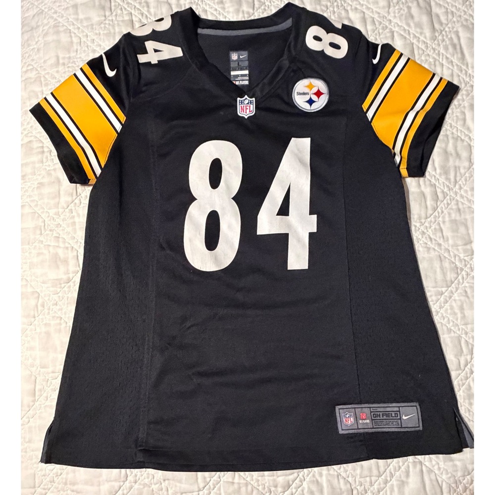 Nike Pittsburgh Steelers Antonio Brown 84 Jersey Womens Large Black NFL On Field